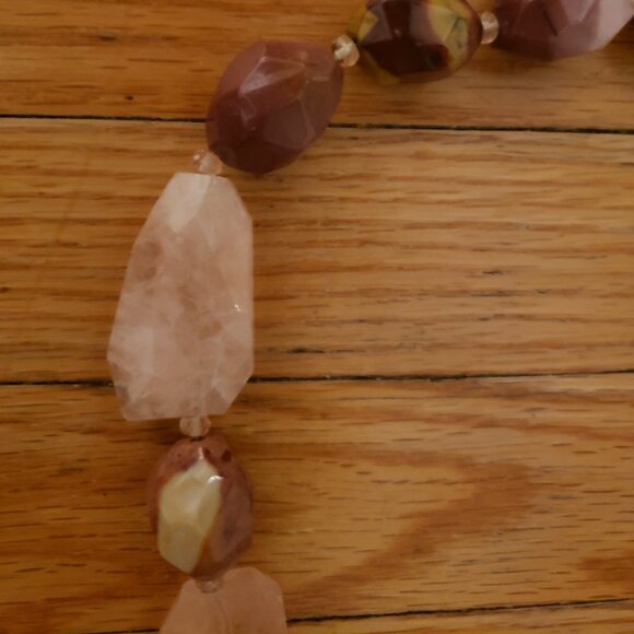 Rose Quartz, Semi Precious Stone and Costume Necklace - Picture 2 of 5